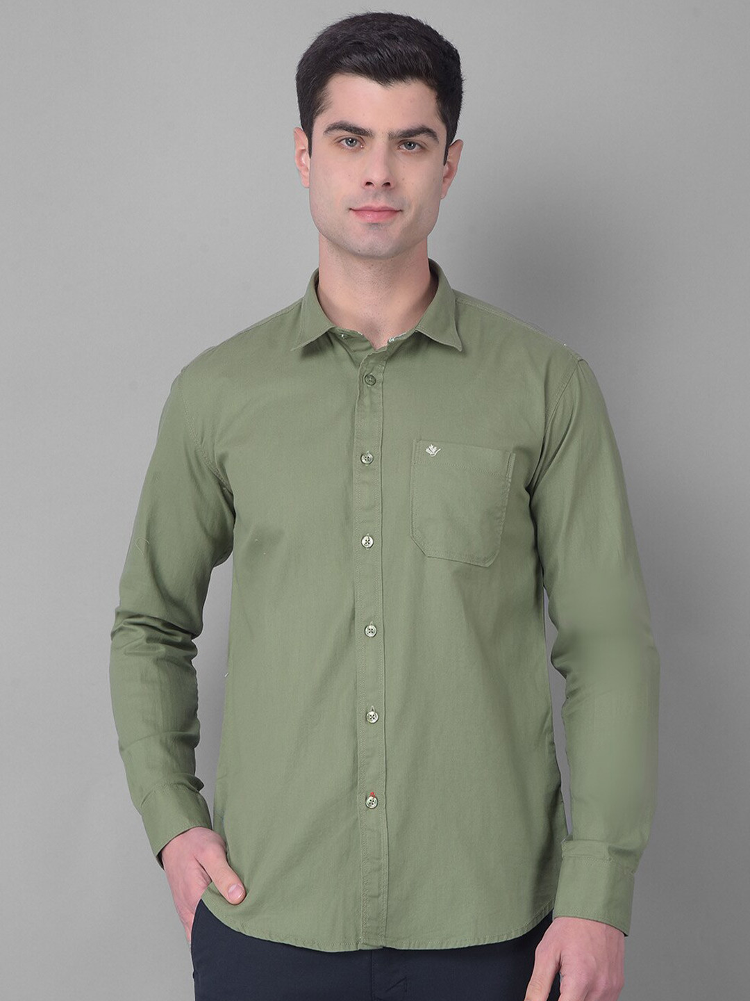 

COBB Slim Fit Cotton Casual Shirt, Green