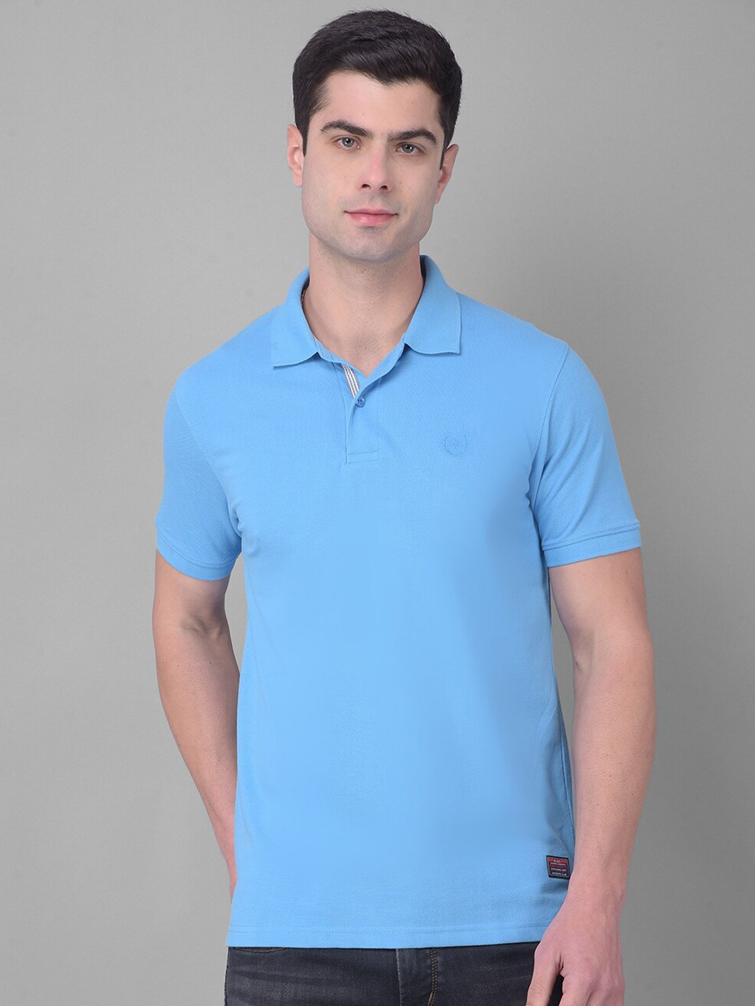 

COBB Polo Collar Short Sleeves Cotton T-shirt, Blue