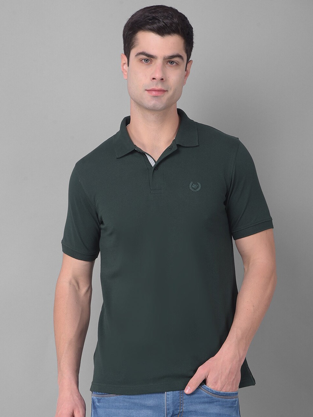 

COBB Polo Collar Cotton T-shirt, Green