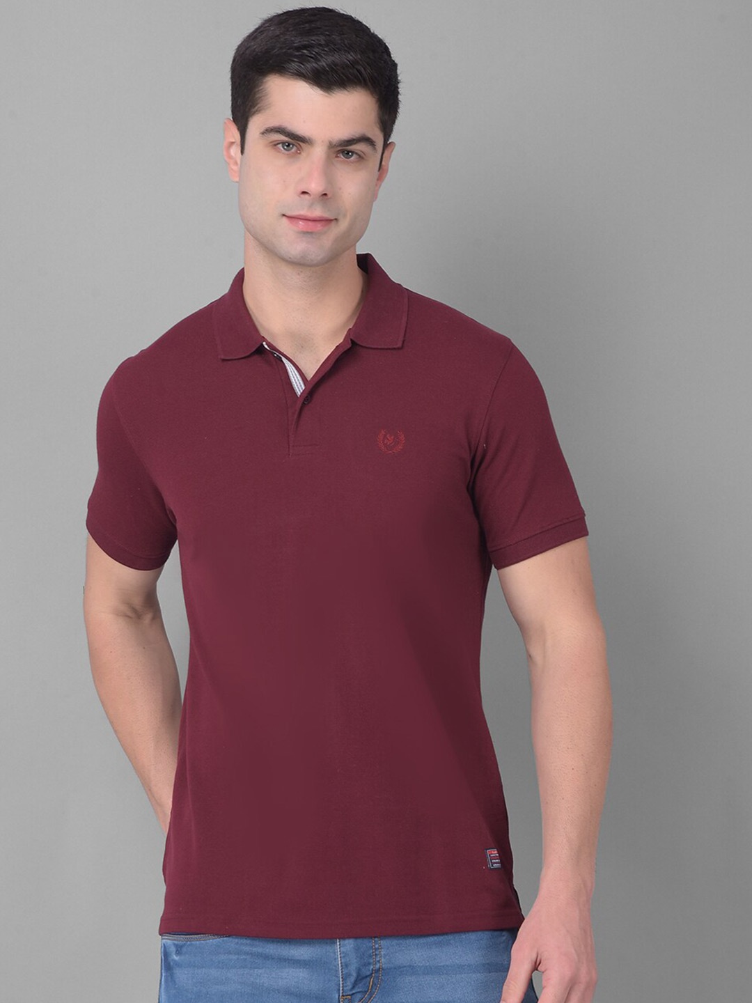 

COBB Polo Collar Cotton T-shirt, Burgundy