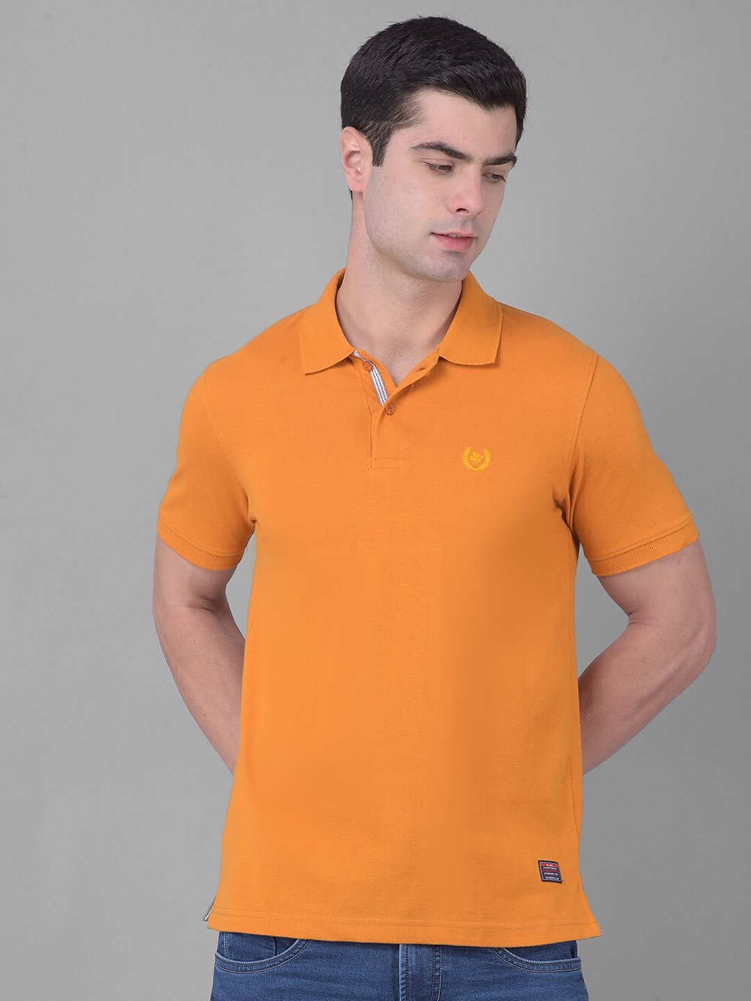 

COBB Polo Collar Cotton T-shirt, Mustard