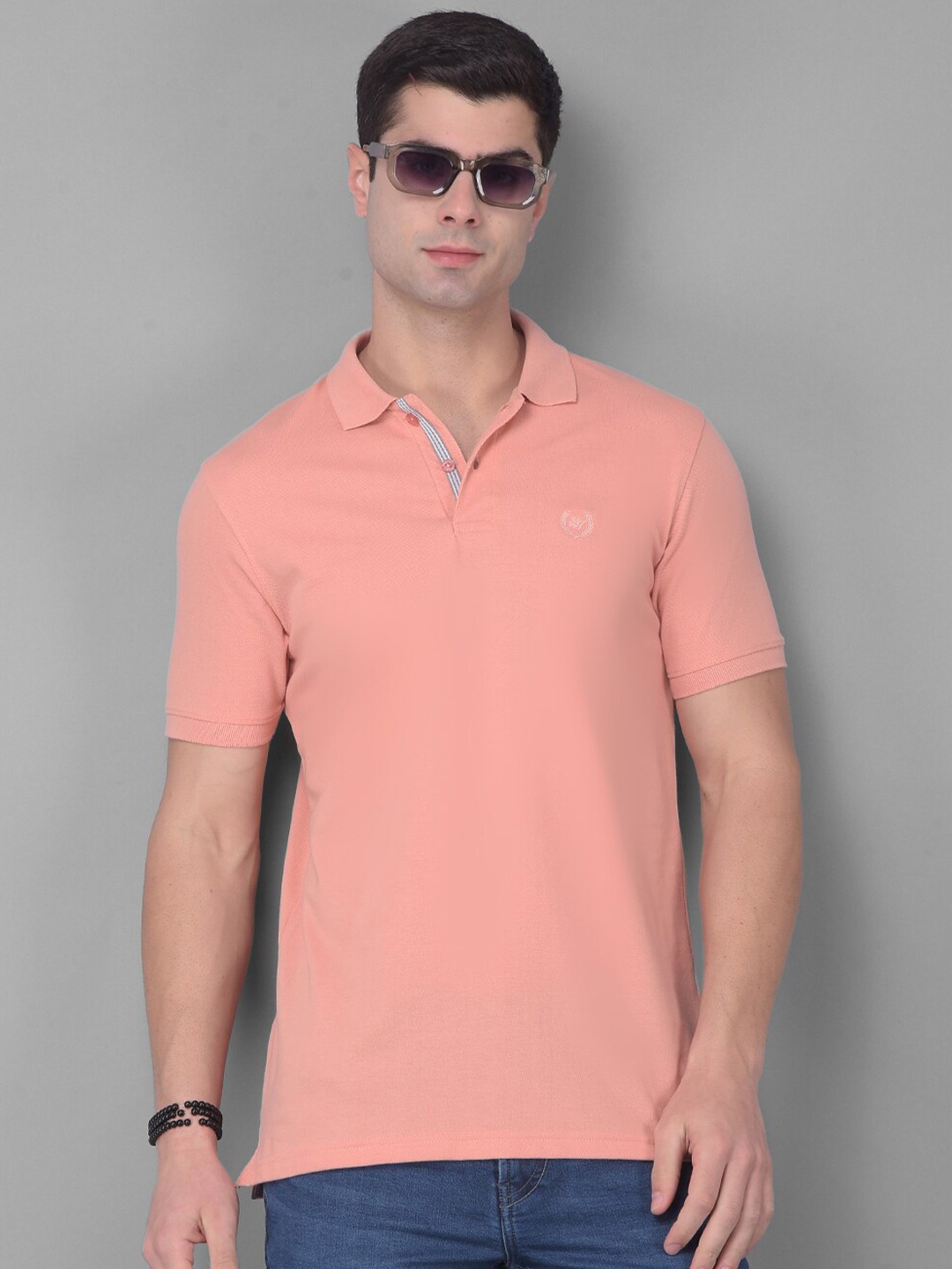 

COBB Polo Collar Cotton T-shirt, Peach