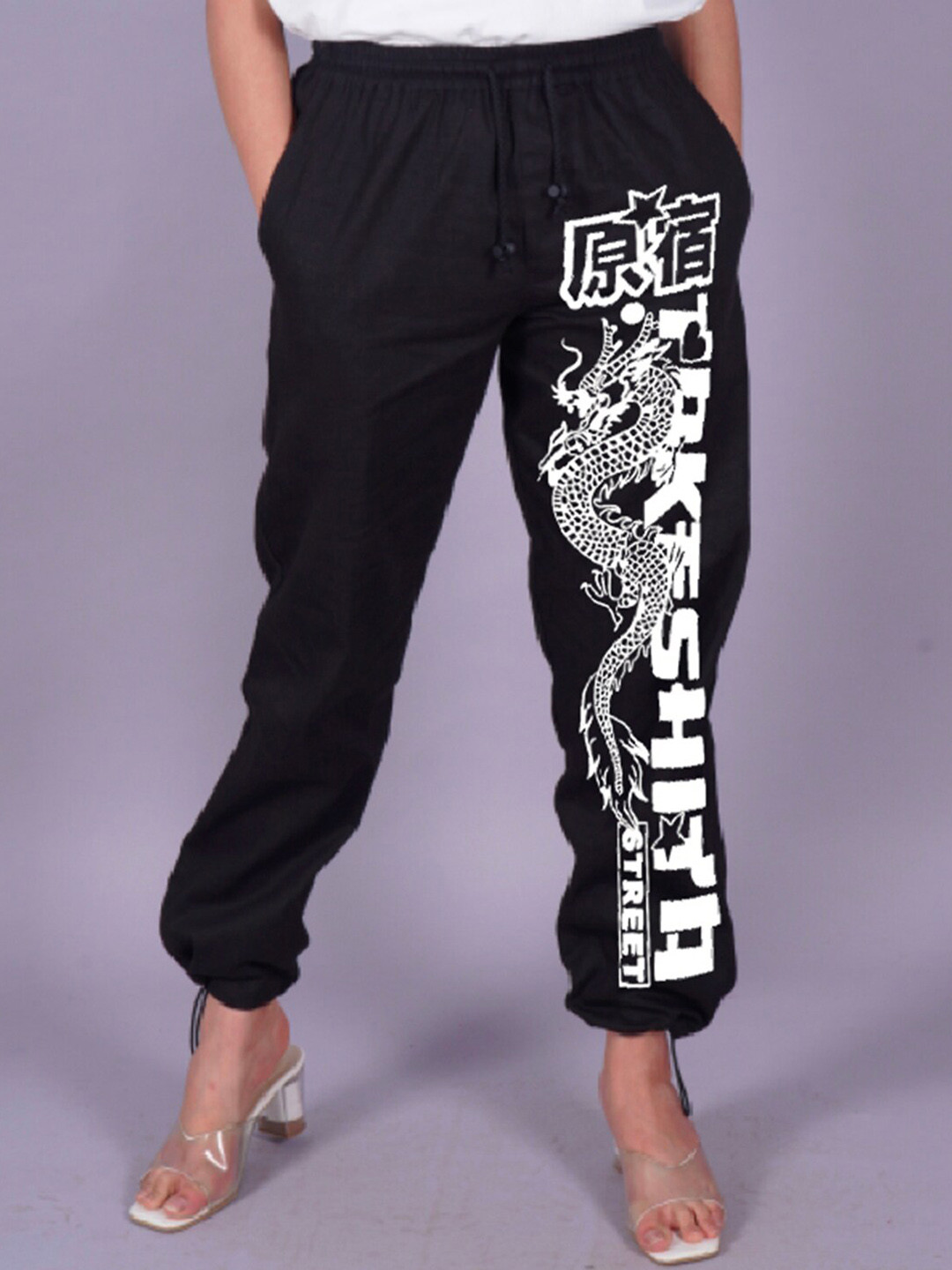 

VYVE Women Relaxed Cotton Joggers Trouser, Black