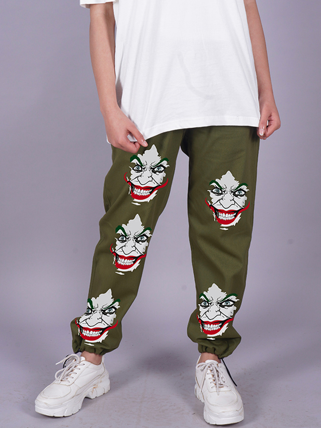 

VYVE Women Relaxed Printed Mid-Rise Regular Fit Jogger Trouser, Olive