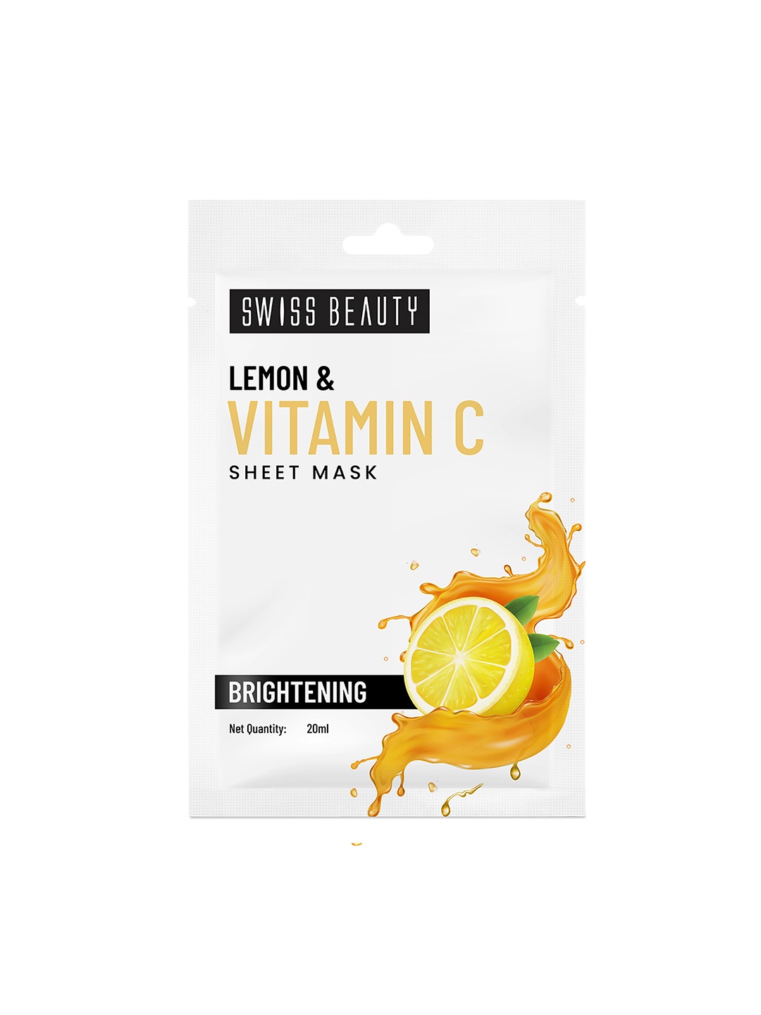 

SWISS BEAUTY Lemon & Vitamin C Brightening Sheet Mask - 20 ml, White
