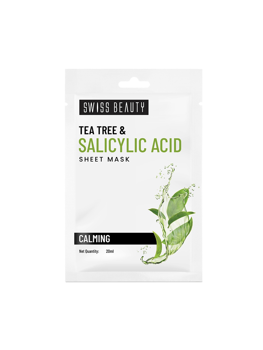 

SWISS BEAUTY Tea Tree & Salicylic Acid Calming Sheet Mask - 20 ml, White