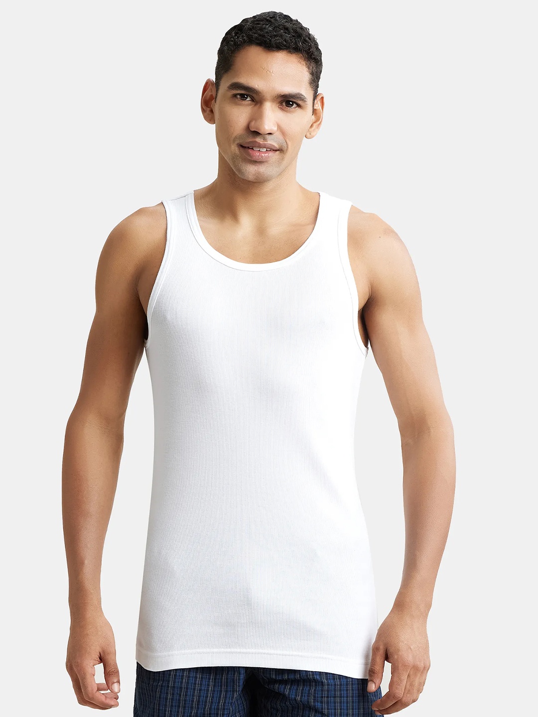 

Jockey Round Neck Sleeveless Gym Vest 8823-0101-WHITE-White