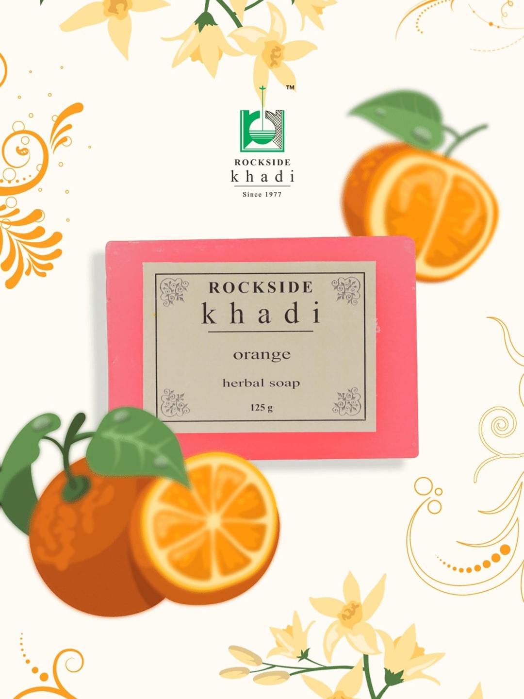 

ROCKSIDE KHADI Set Of 4 Orange Herbal Soap - 125g Each