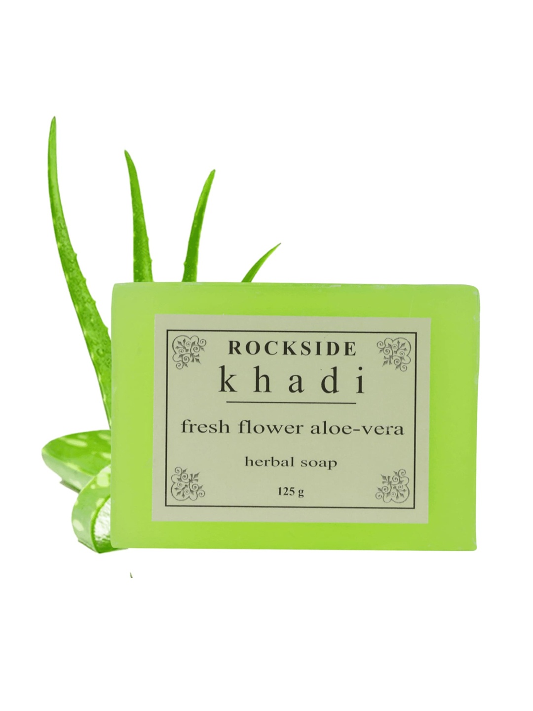 

ROCKSIDE KHADI Set Of 4 Fresh Flower Aloe Vera Herbal Soap - 125g Each, Green