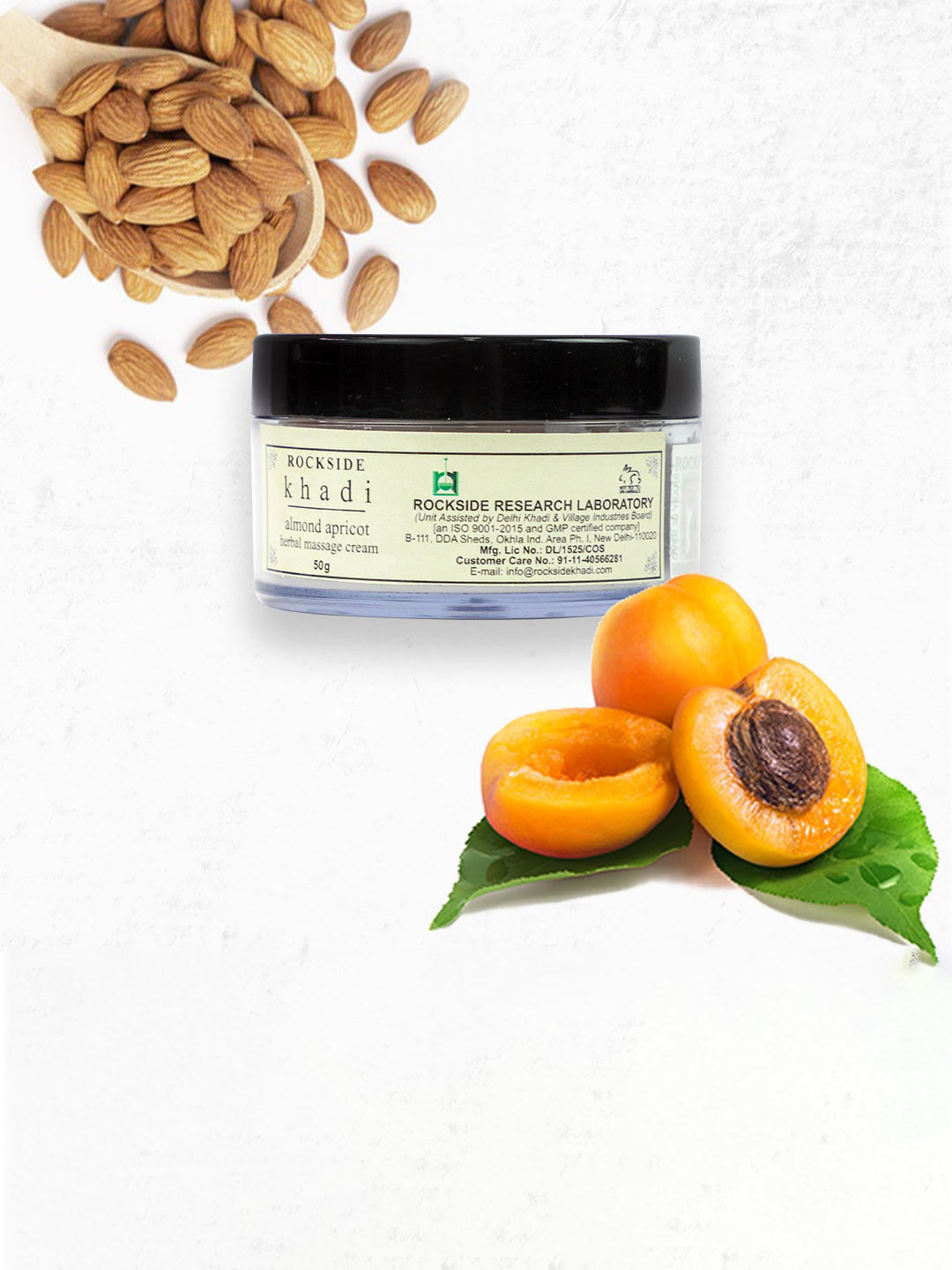 

ROCKSIDE KHADI Set Of 3 Almond Apricot Cream - 50g Each, White