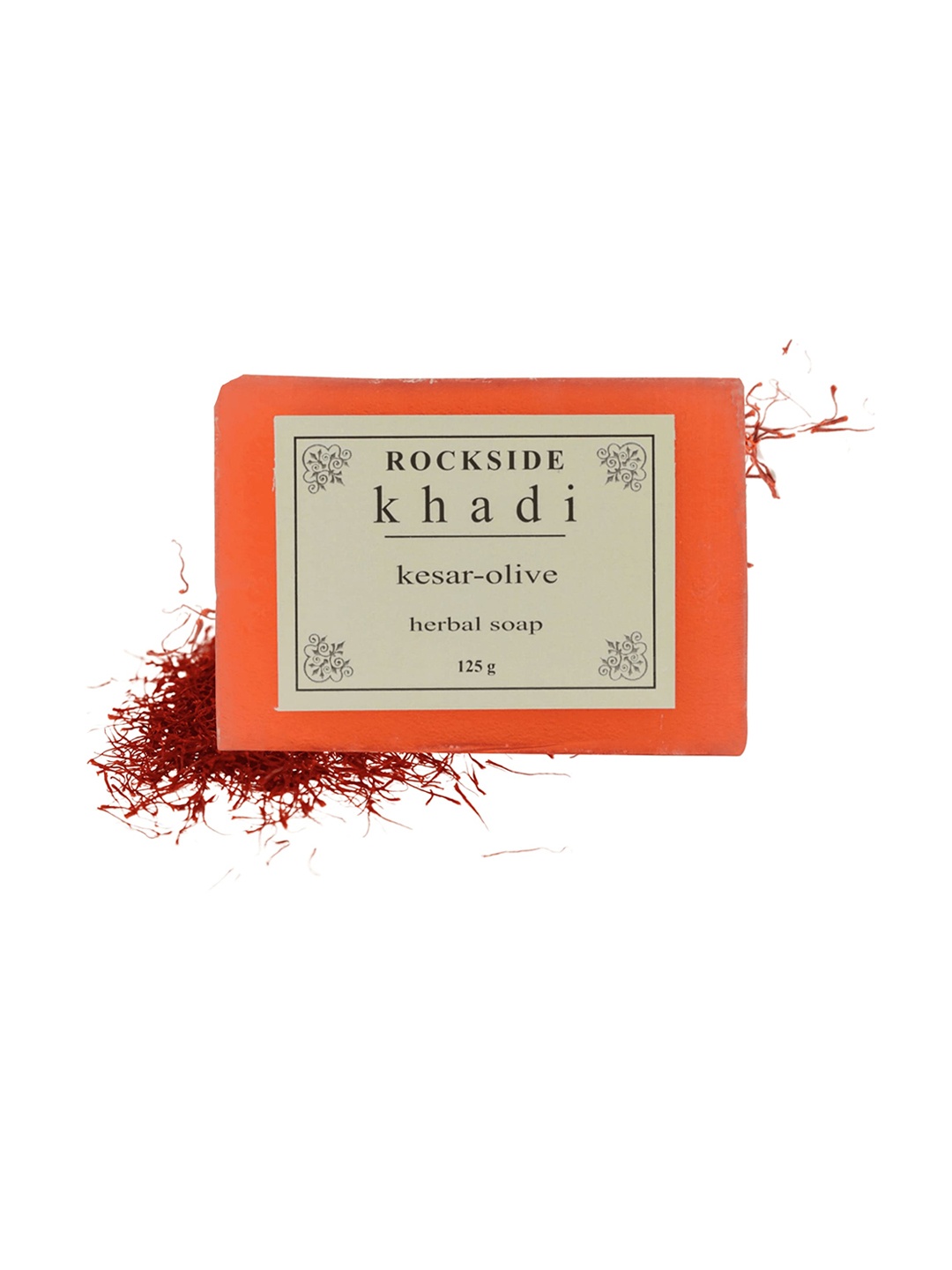 

ROCKSIDE KHADI Set Of 4 Kesar Olive Herbal Soap - 125g Each, Maroon