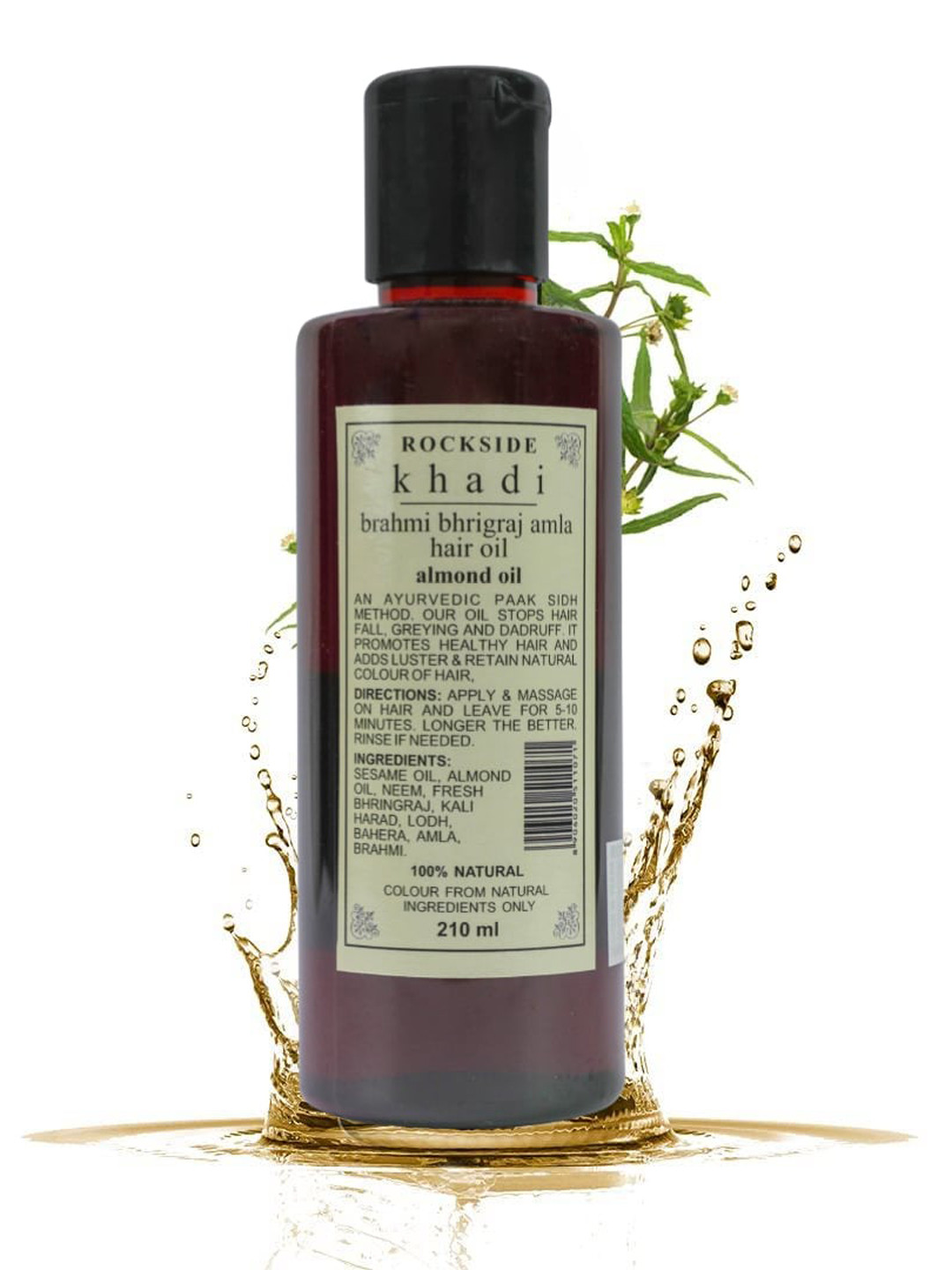

ROCKSIDE KHADI Set Of 3 Brahmi Bhringraj Amla Hair Oil - 210ml Each, Black