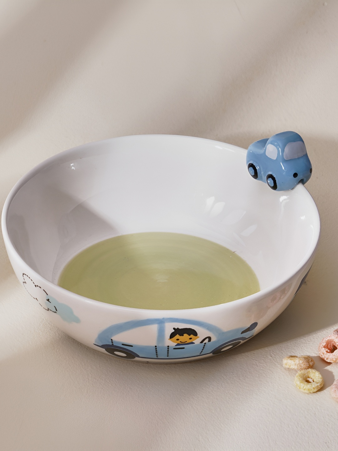 

Home Centre White & Blue Printed Stoneware Cereal Bowl - 530ml