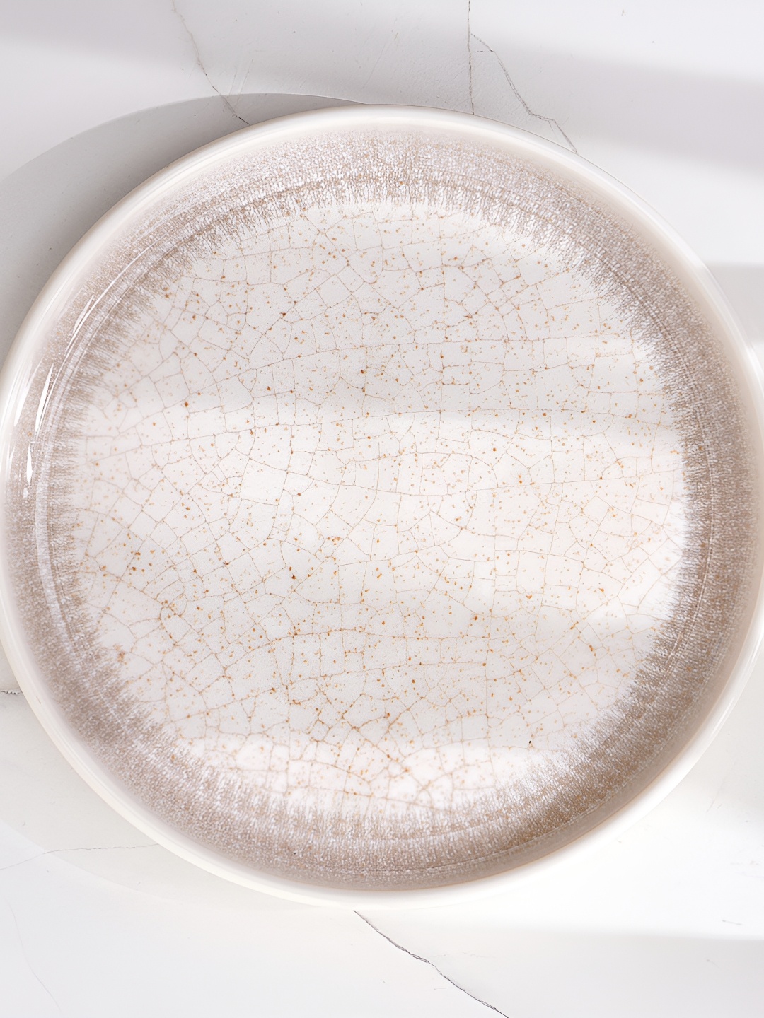 

Home Centre Beige Printed Melamine Easy to Clean Dinner Plate