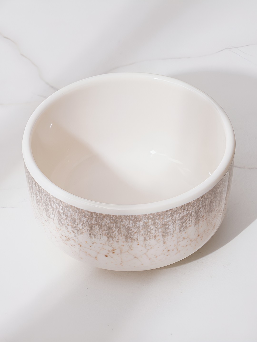 

Home Centre Beige & Grey Printed Melamine Dishwasher Safe Serving Bowl