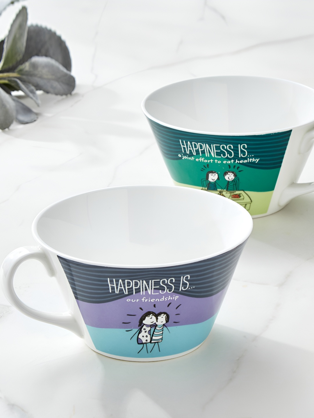 

Home Centre White & Blue 2 Pieces Bone China Bowl 350ml