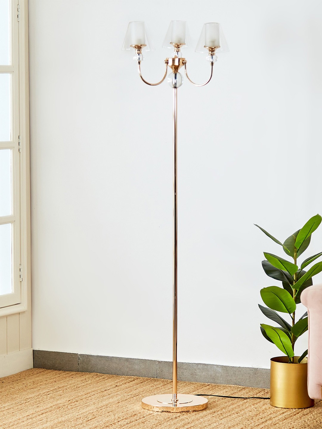 

Home Centre Melody Shellacs Yellow & White Frustum Metal Floor Lamp