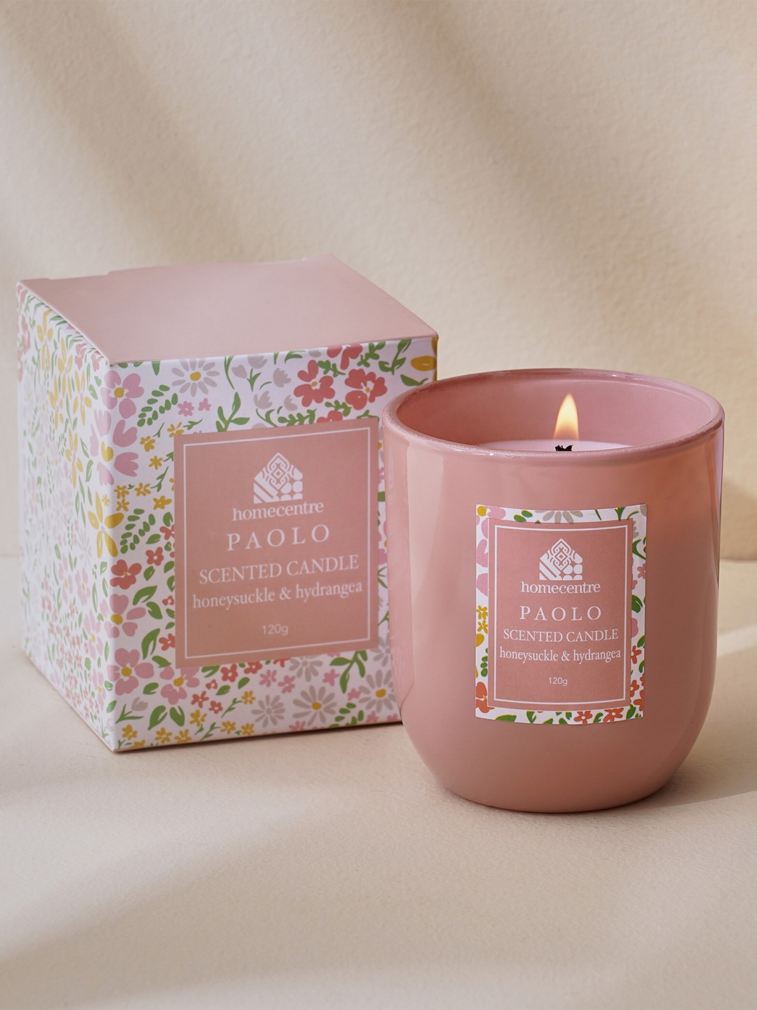 

Home Centre Pink Paolo Honeysuckle and Hydrangea Scented Jar Candle