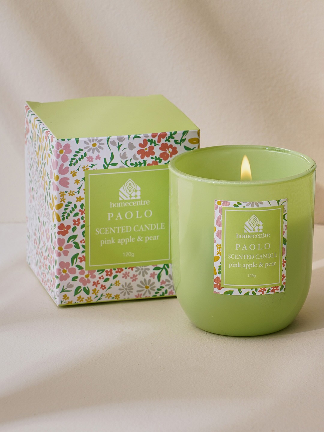 

Home Centre Green Paolo Pink Apple and Pear Scented Jar Candle