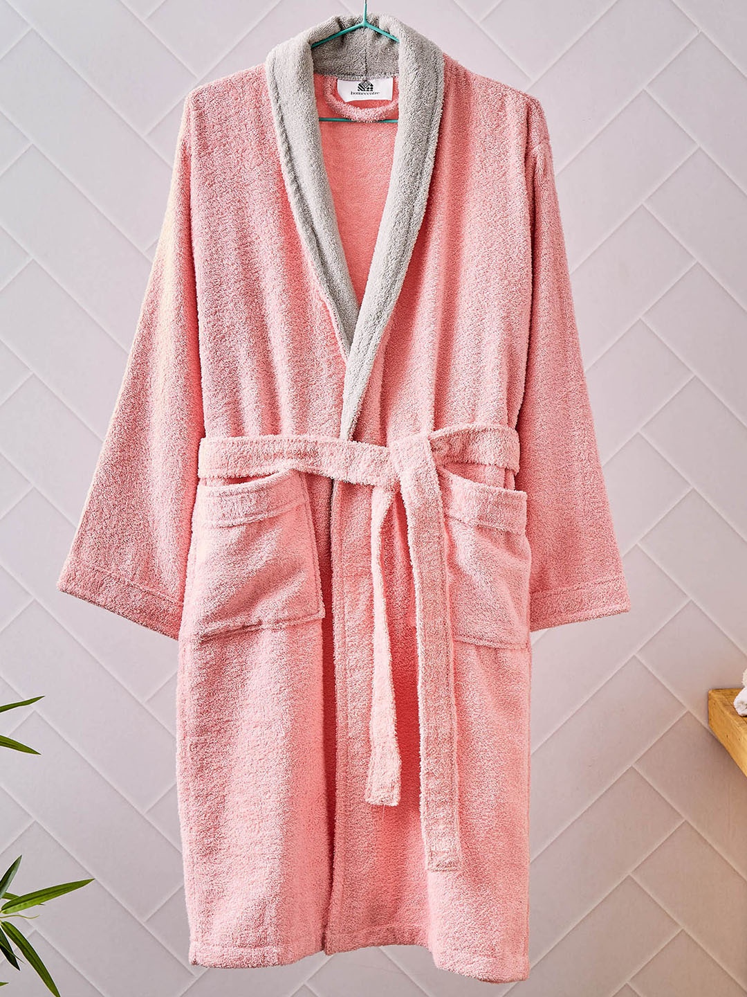 

Home Centre Unisex Prospero Cotton Bath Robe, Peach