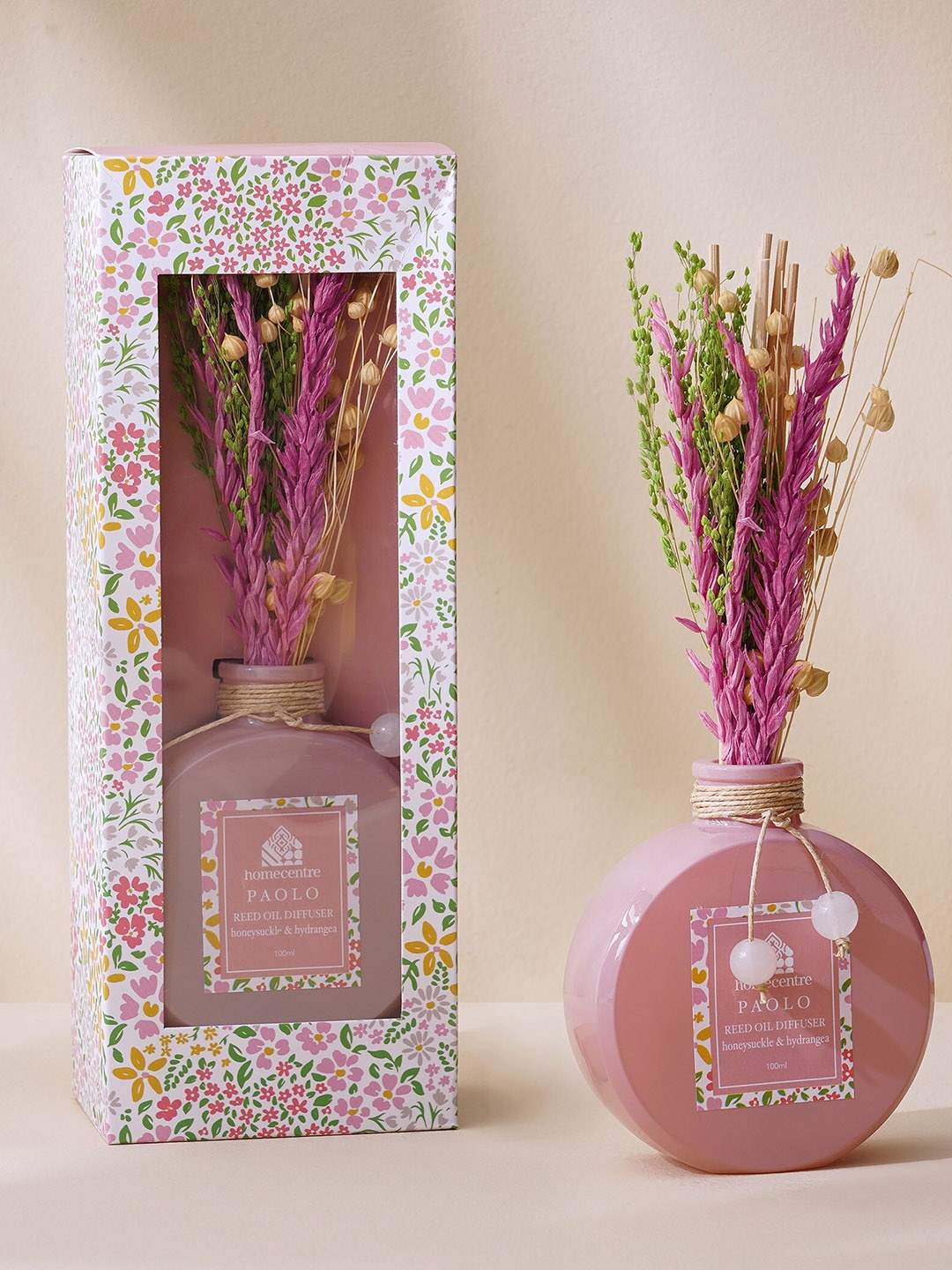 

Home Centre Pink Paolo Honeysuckle and Hydrangea Scented Reed Diffuser