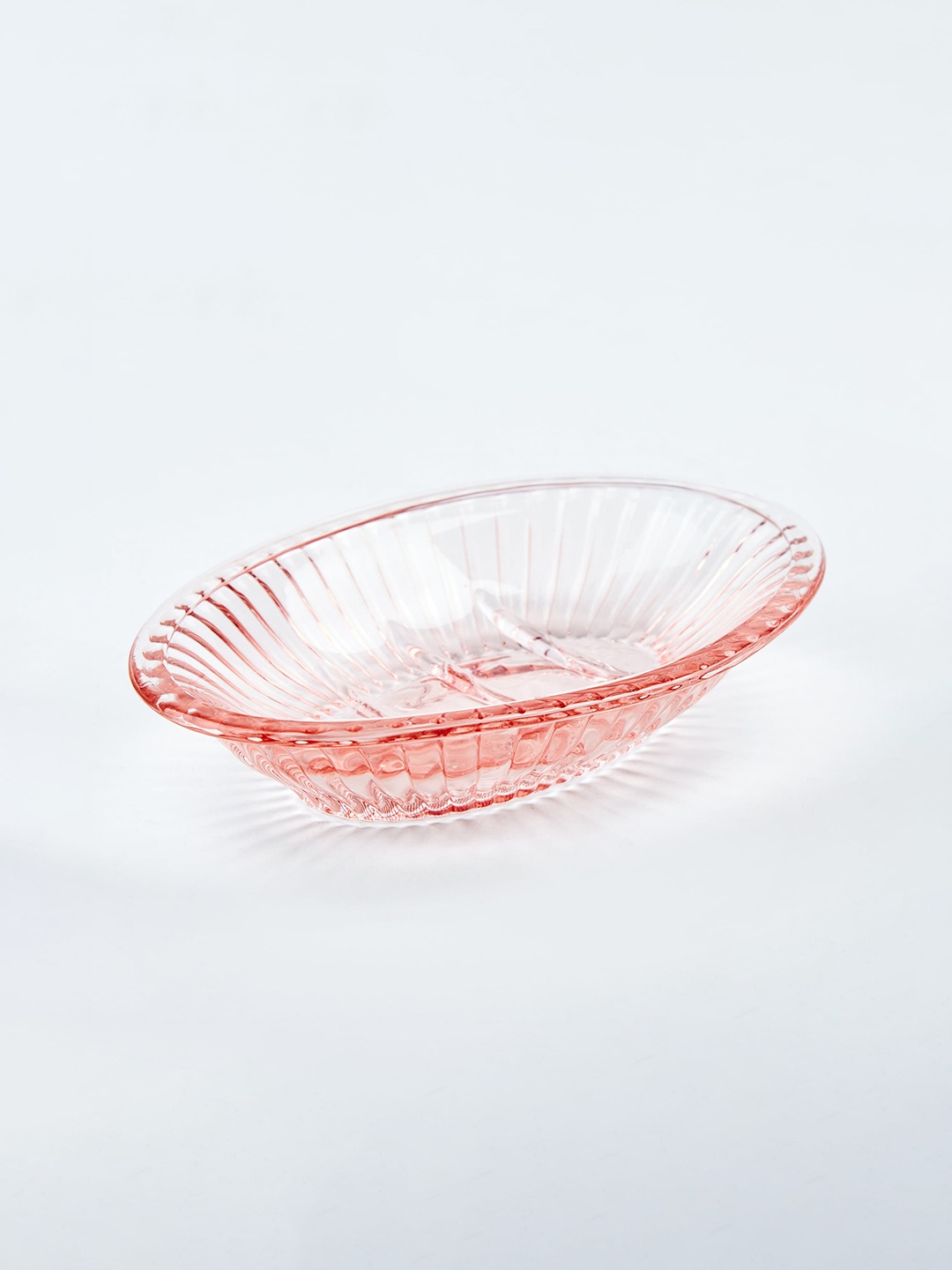 

Home Centre Pink Striped Glass Soap Dish
