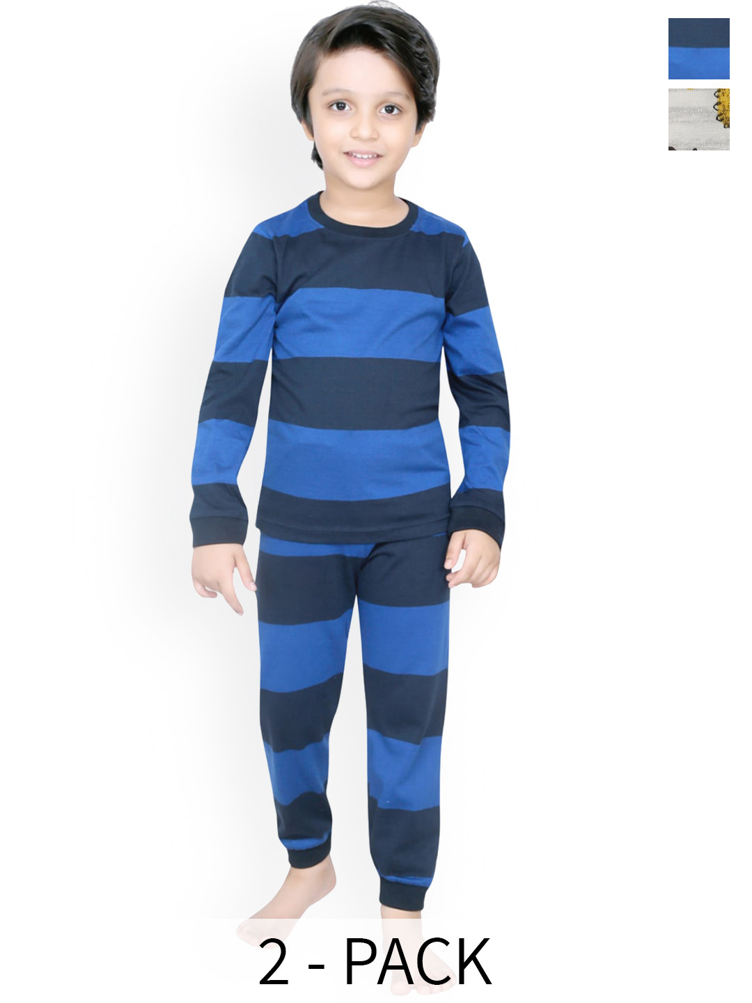 

BAESD Boys Pack Of 2 Conversational Printed Night Suit, Blue