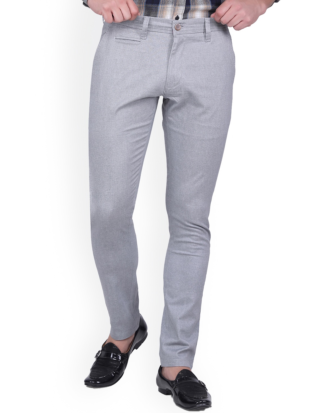 

USMC Men Comfort Mid-Rise Slim Fit Chinos Trouser, Grey