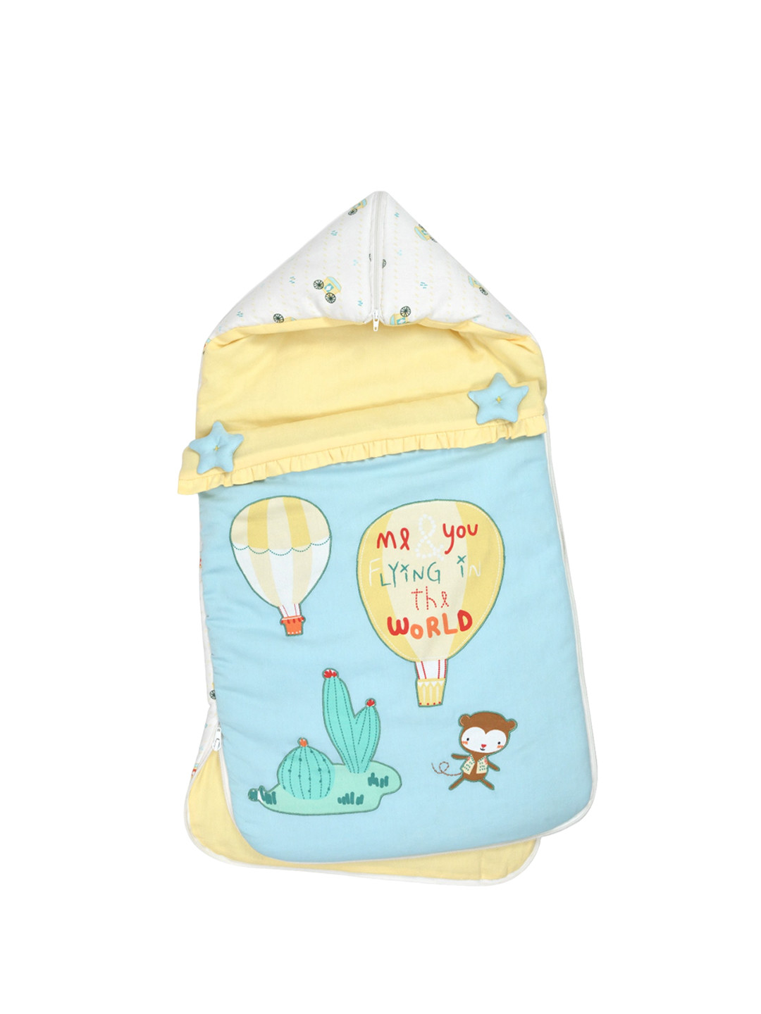 

TIDY SLEEP Infants Printed Pure Cotton Baby Sleeping Bag, Yellow