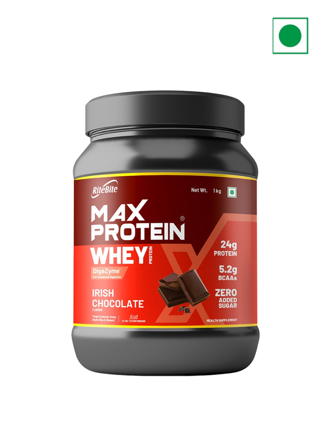 

Ritebite Max Protein Peanut Butter Unsweetened Crunchy Protein -1Kg, Yellow