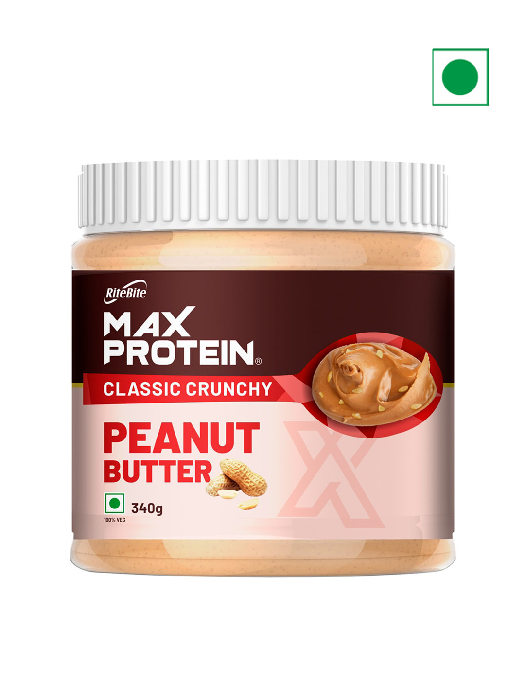 

Ritebite Max Protein Peanut Butter Classic Crunchy Proteins -1Kg, Yellow