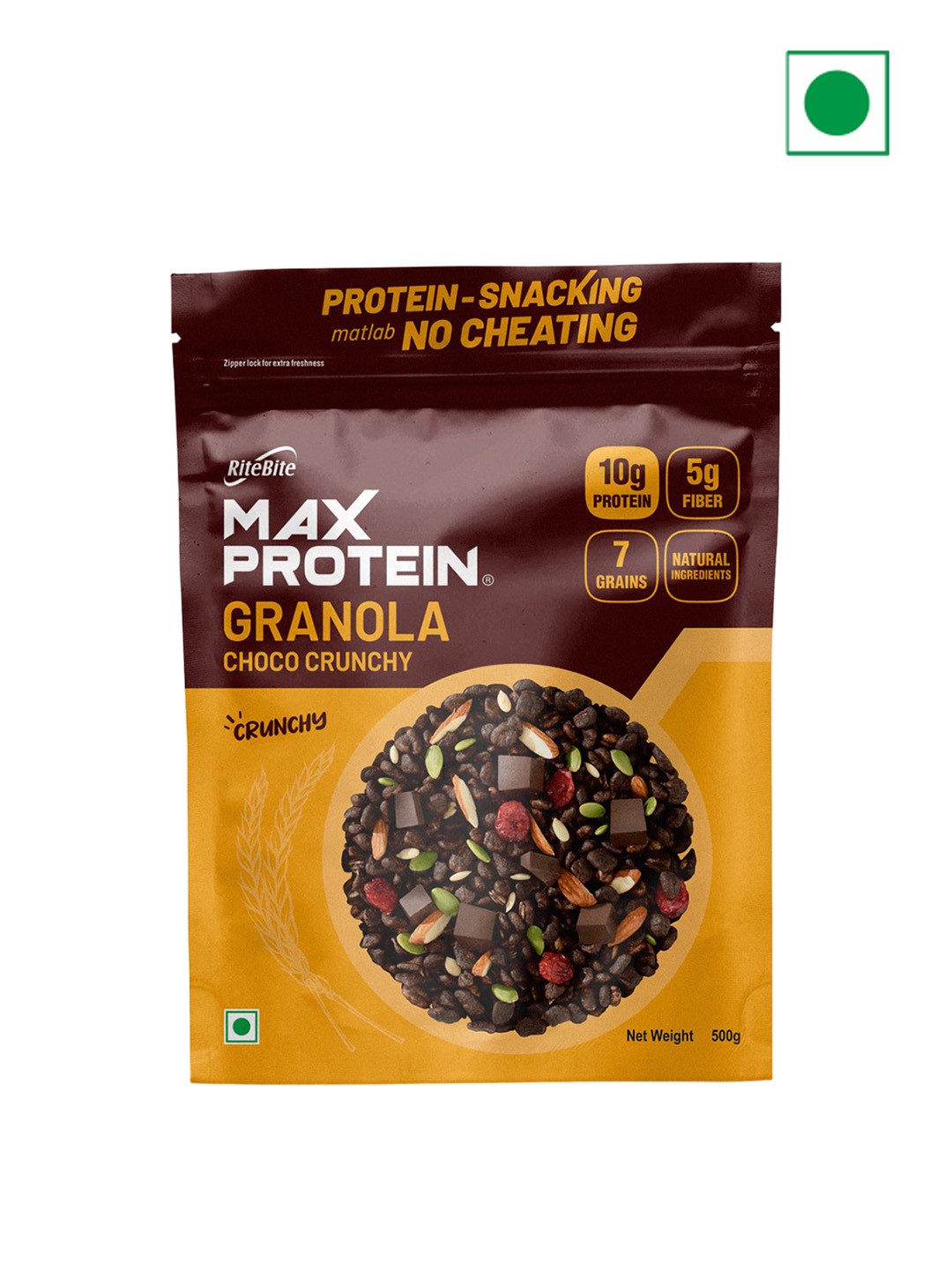 

RiteBite Max Protein Granola Choco Crunchy - 500g, Yellow