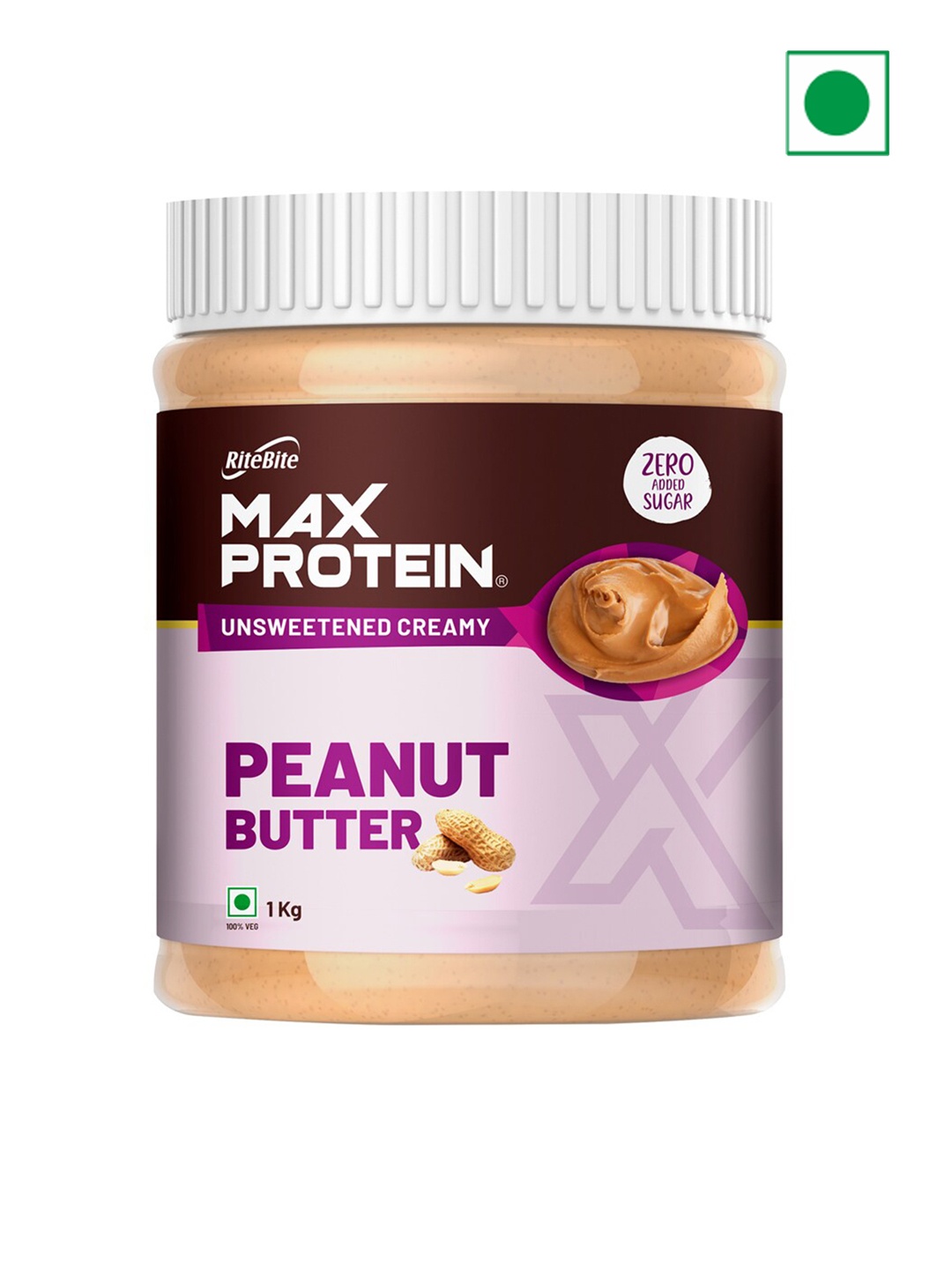 

Ritebite Max Protein Peanut Butter Unsweetened Creamy Proteins- 1Kg, Yellow