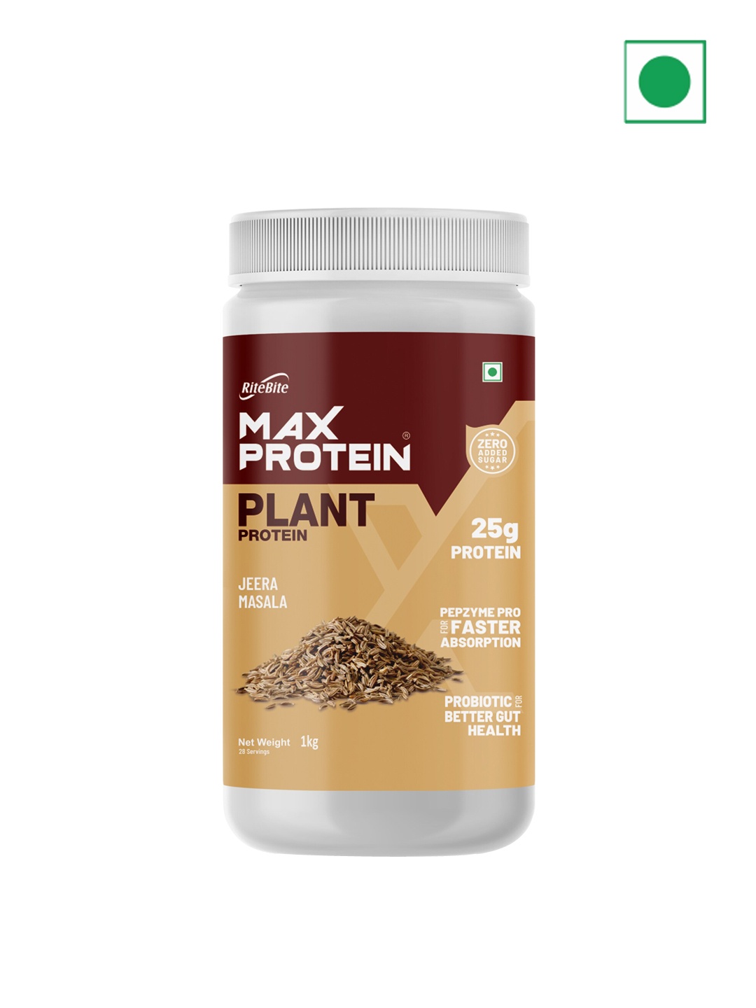 

RiteBite Max Protein Jeera Masala Plant Protein - 1Kg, Yellow