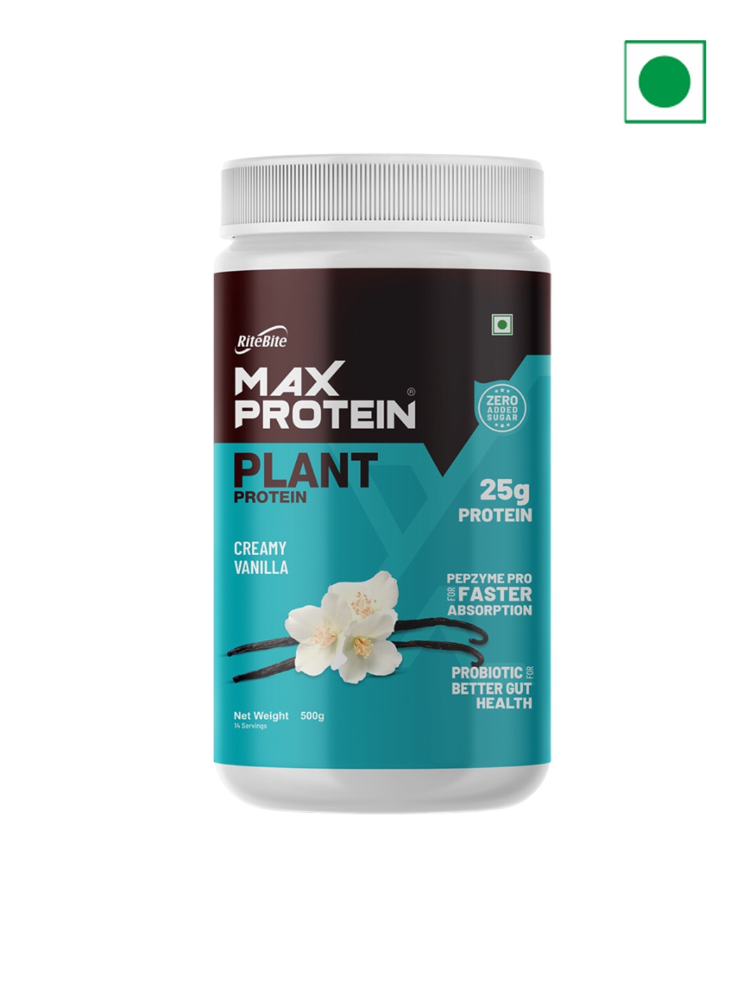 

Ritebite Max Protein Creamy Vanilla Plant Protein - 500g, Yellow
