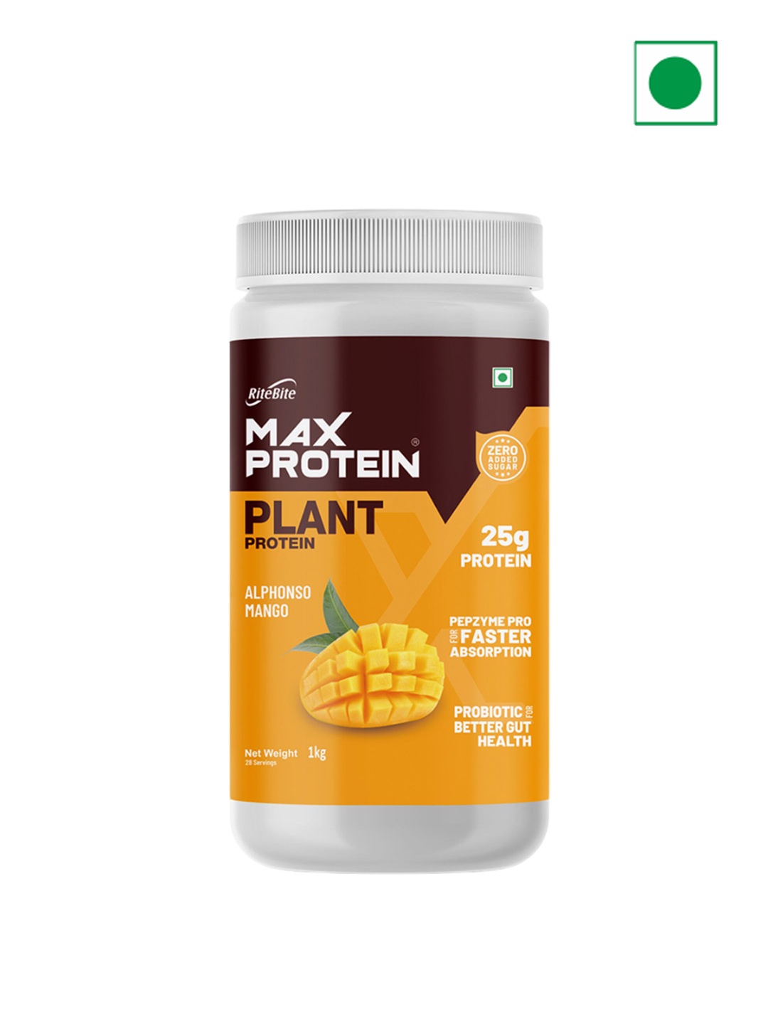 

Ritebite Max Protein Alphanso Mango Plant Protein - 1Kg, Yellow