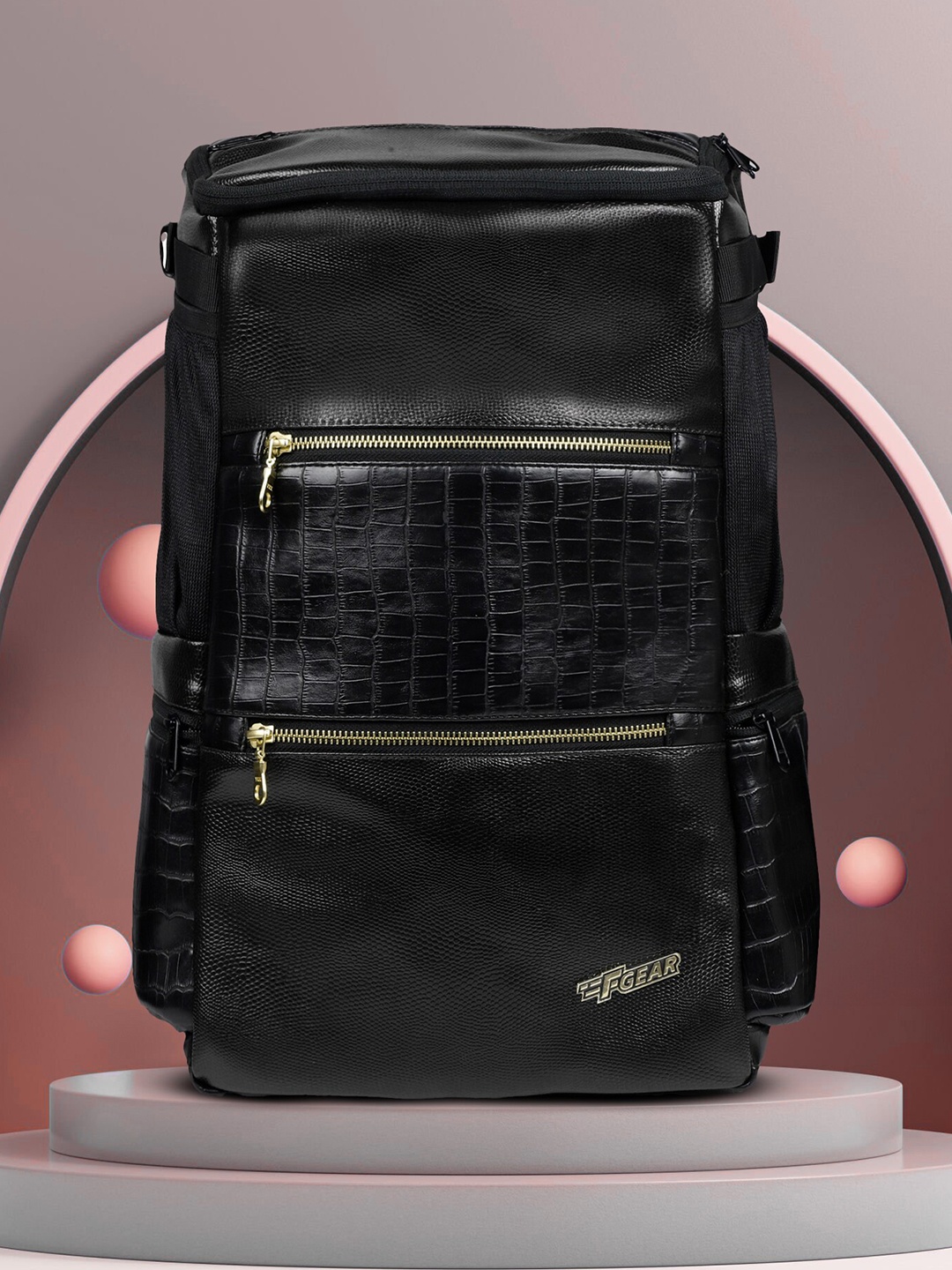 

F Gear Tyndall Unisex Textured Backpack with Compression Straps, Black