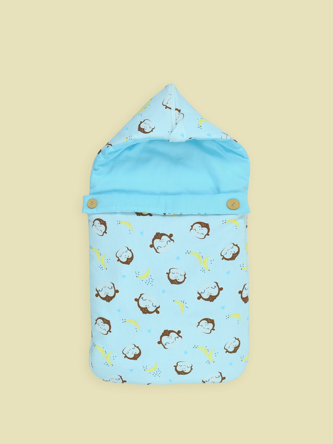 

TIDY SLEEP Infants Monkey Printed Pure Cotton Baby Sleeping Bag, Blue