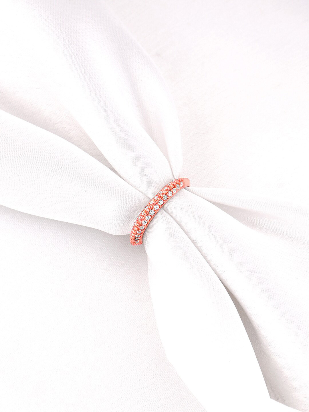 

GIVA Rose Gold-Plated 925 Sterling Silver Cubic Zirconia Studded Finger Ring