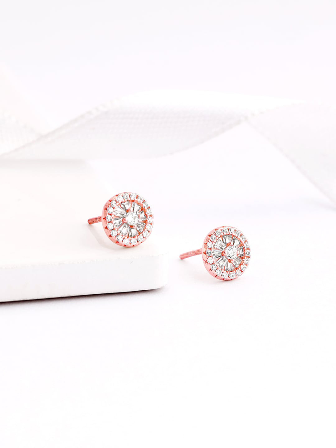 

GIVA Rose Gold-Plated 925 Sterling Silver Contemporary Zircon Studs Earrings