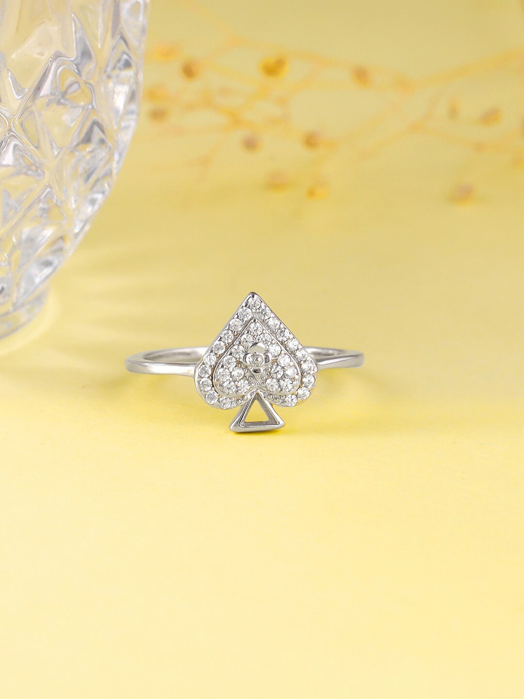 

GIVA 925 Sterling Silver Rhodium-Plated CZ-Studded Ring