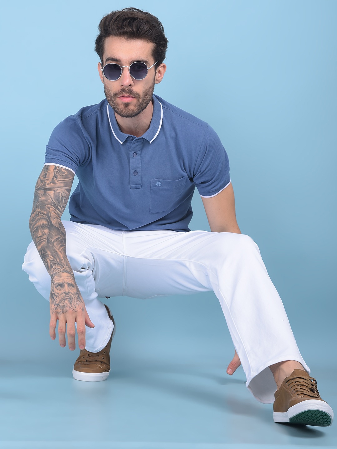 

Crimsoune Club Polo Collar Slim Fit T-shirt, Blue