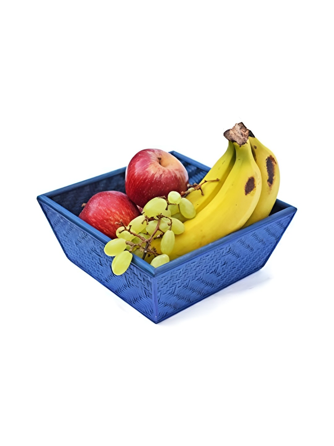 

KADAM HAAT Blue Wooden Dishwasher Safe Fruit Basket