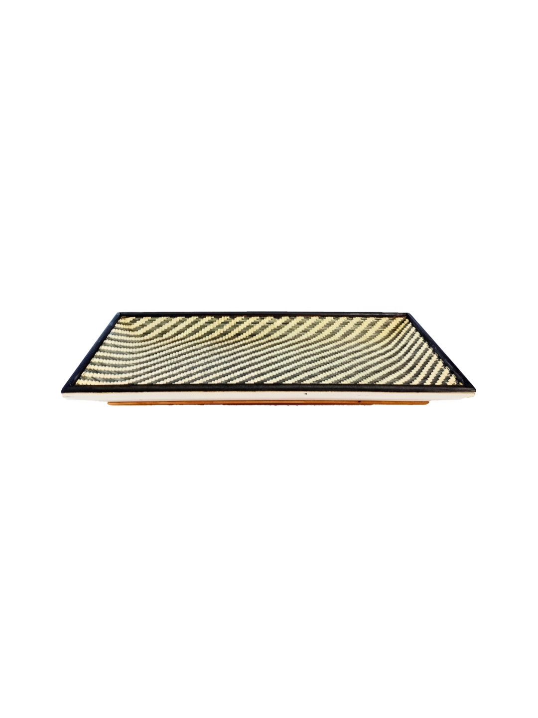 

KADAM HAAT Black & Beige Wooden Dishwasher Safe Tray