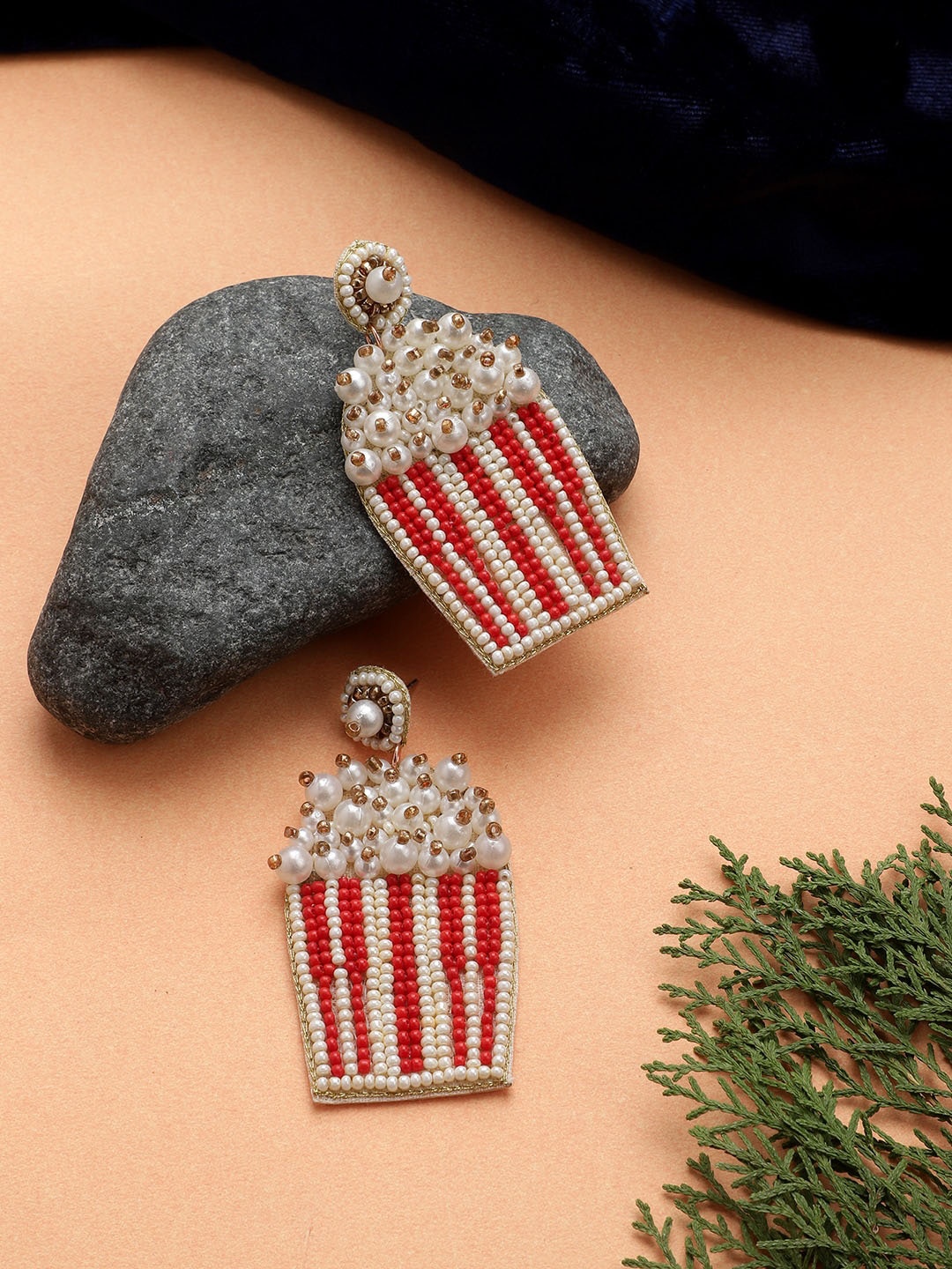 

Mali Fionna Alloy Quirky Beaded Studs Earrings, Orange