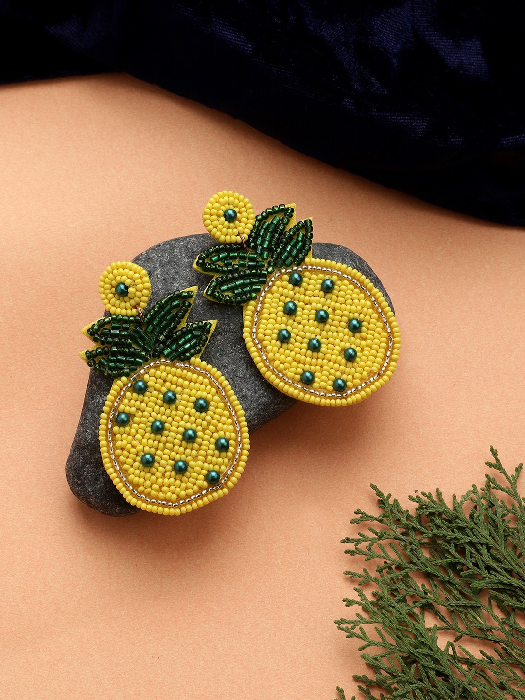 

Mali Fionna Beaded Quirky Drop Earrings, Yellow