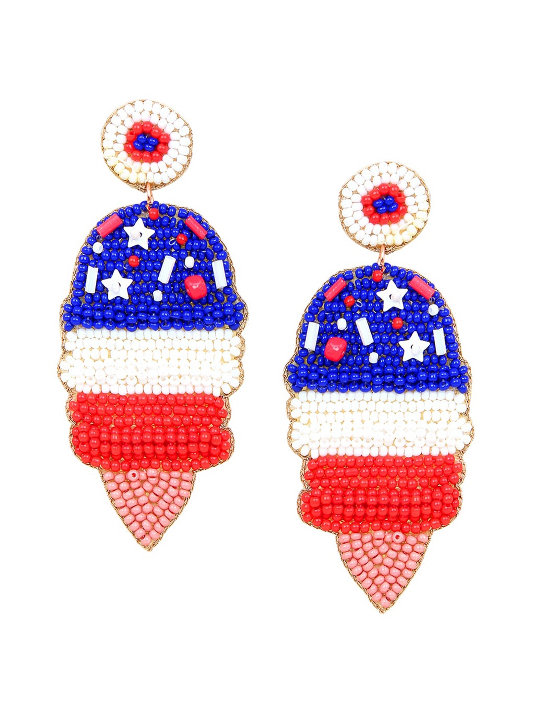 

Mali Fionna Quirky Beaded Drop Earrings, Blue