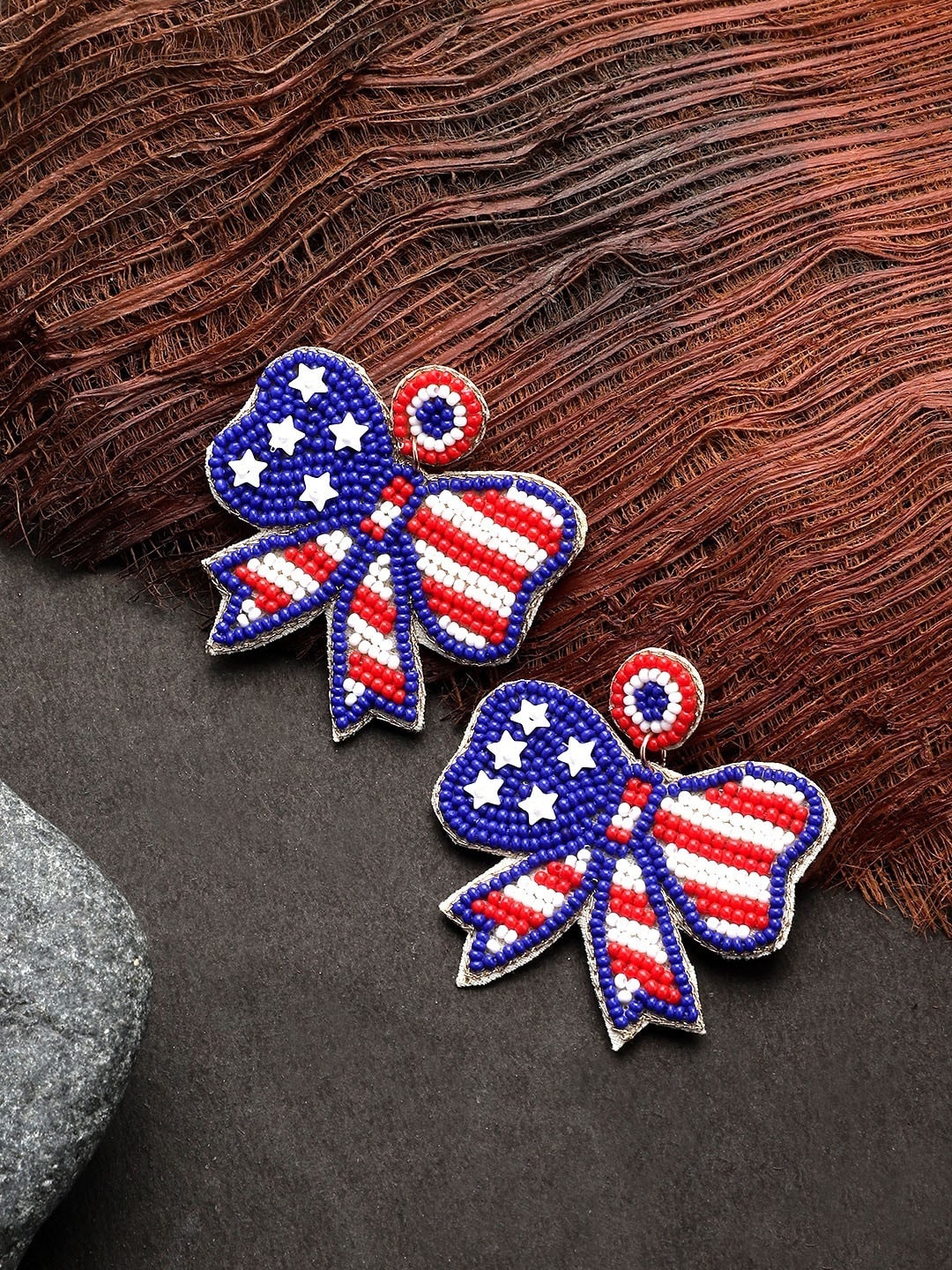

Mali Fionna Alloy Quirky Beaded Studs Earrings, Red