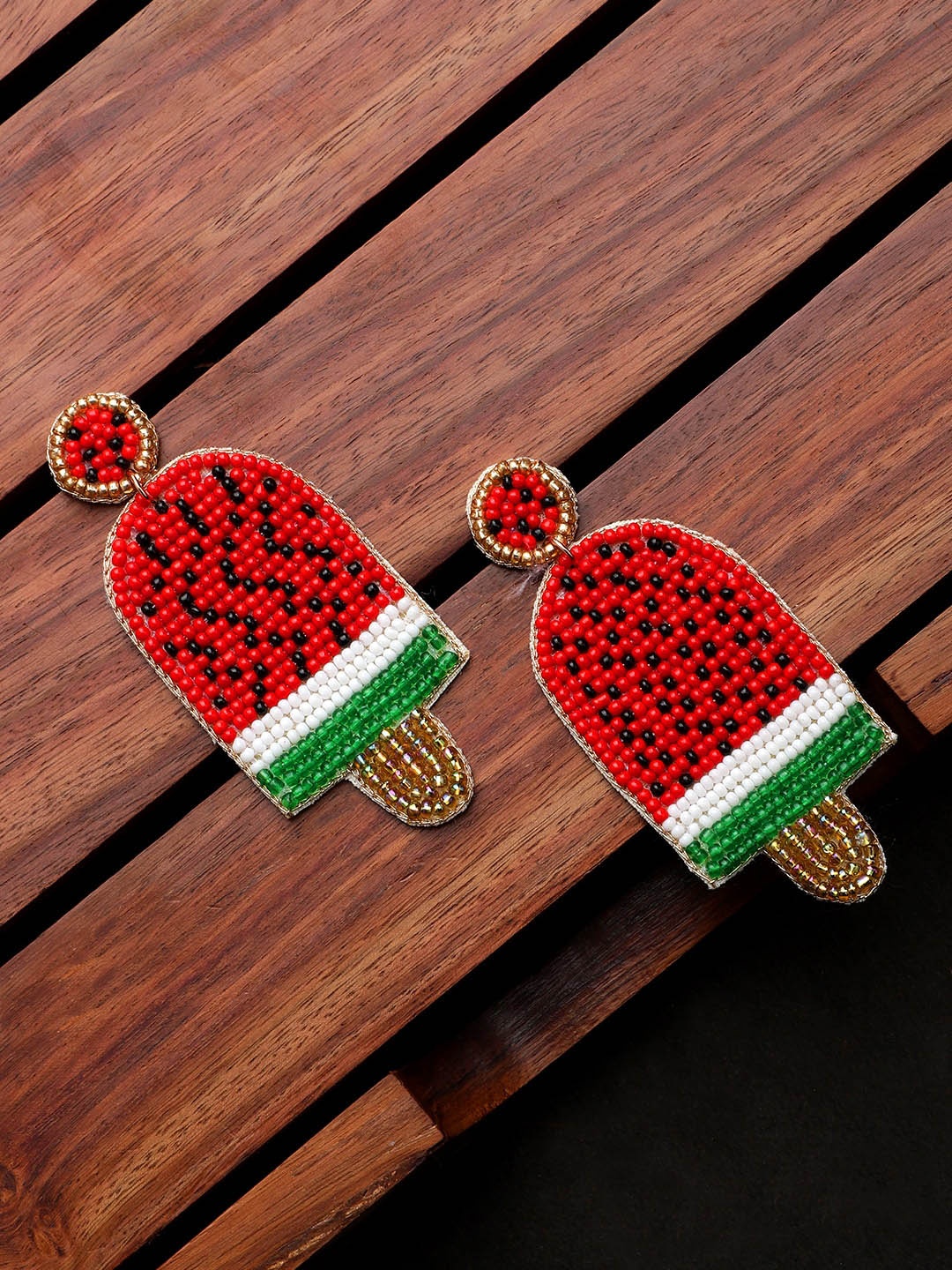 

Mali Fionna Alloy Quirky Beaded Drop Earrings, Red