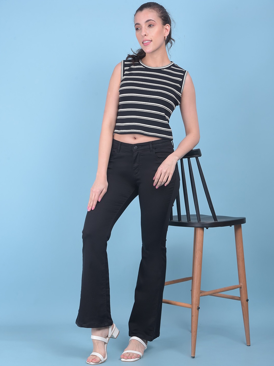 

Crimsoune Club Women Clean Look Bootcut Stretchable Jeans, Black